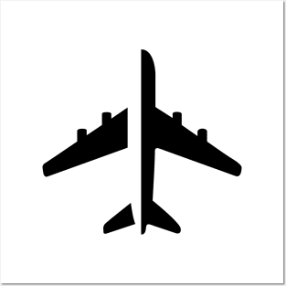 Minimalist Airplane Black Logo Posters and Art